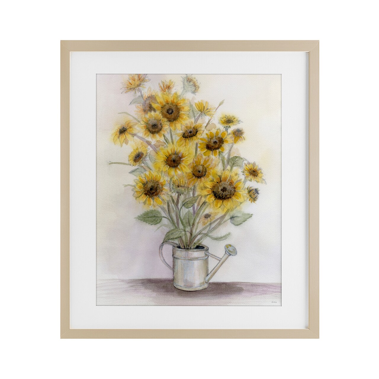 Stupell Industries Sunflowers In Watering Can Framed Print Under Glass, design by Patti Bishop